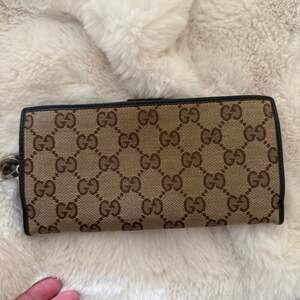 Gucci Vintage GG Canvas and Leather Continental Long Wallet